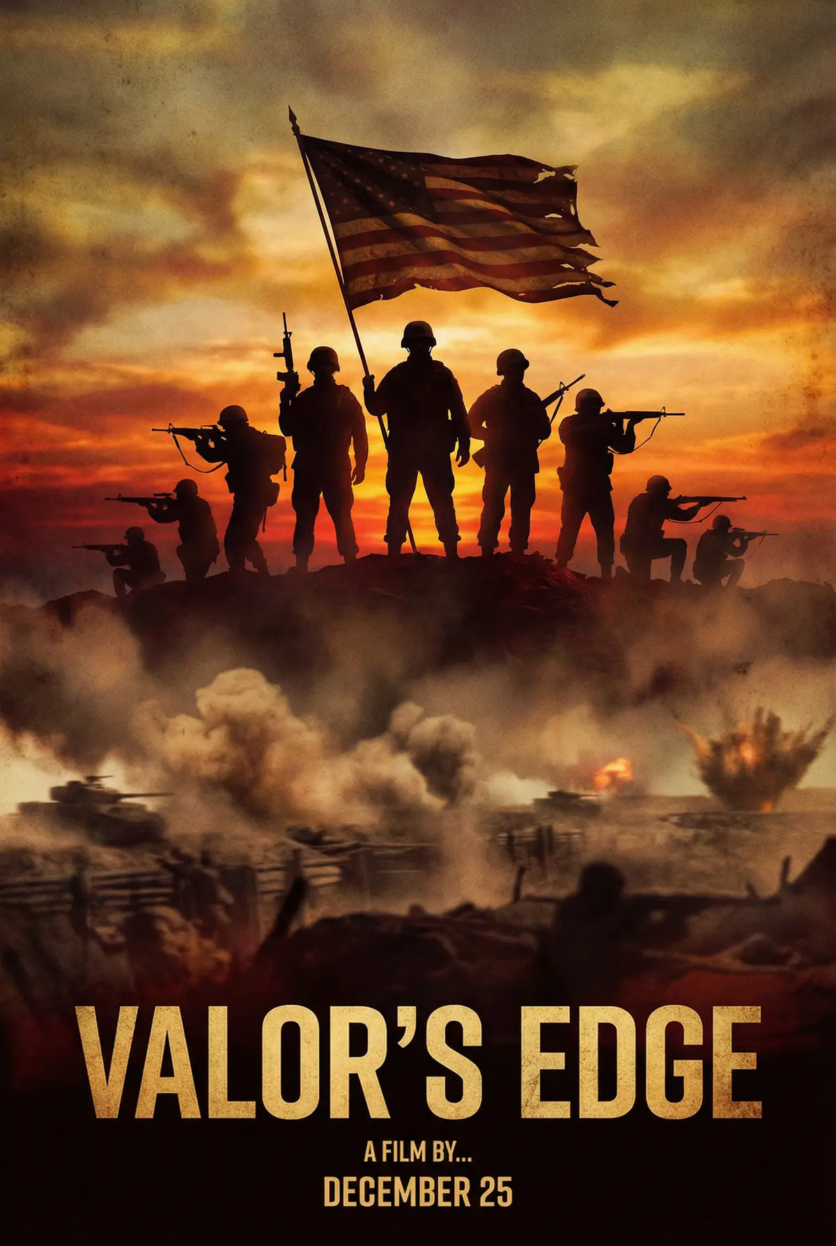 狠狠撸 出品战争史诗片《铁血意志》电影海报